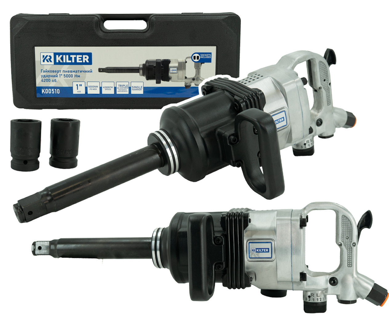 Гайковерт пневматичний ударний 1" 5000 Нм 4200 об. KILTER K00510, фото 1