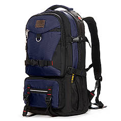Рюкзак туристичний 38 літрів міський нейлон Royal Mountain 7913 чорний із синім 32х60х22 см