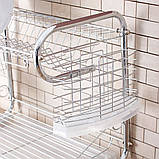 Двоярусна сушарка для посуду 55,8 х 24,4 х 33,8 см, EB-2108/Настільний посуд для посуду, фото 6