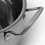 Набір каструль із неіржавкої сталі 4 шт. (1,6 л, 2,1л, 2,7 л, 3,4 л) EB-3703 / Набір посуду / Каструля з кришкою, фото 5