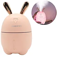 Зволожувач та нічник з LED-підсвічуванням 2в1, Humidifier "Зайчик", Рожевий / Дитячий нічник дифузор для дому