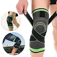 Бандаж еластичний колінного суглоба для спорту KNEE SUPPORT WN-26, Зелений L / Фіксатор колінного суглоба