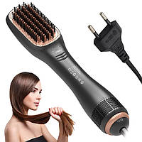Фен-гребінець для волосся з керамічним покриттям, 1000 Вт, ATC / Фен-щітка для укладки волосся