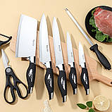 Кухонний набір ножів з підставкою, AT-DJ91A / Набір ножів для кухні / Набір кухонного приладдя, фото 9