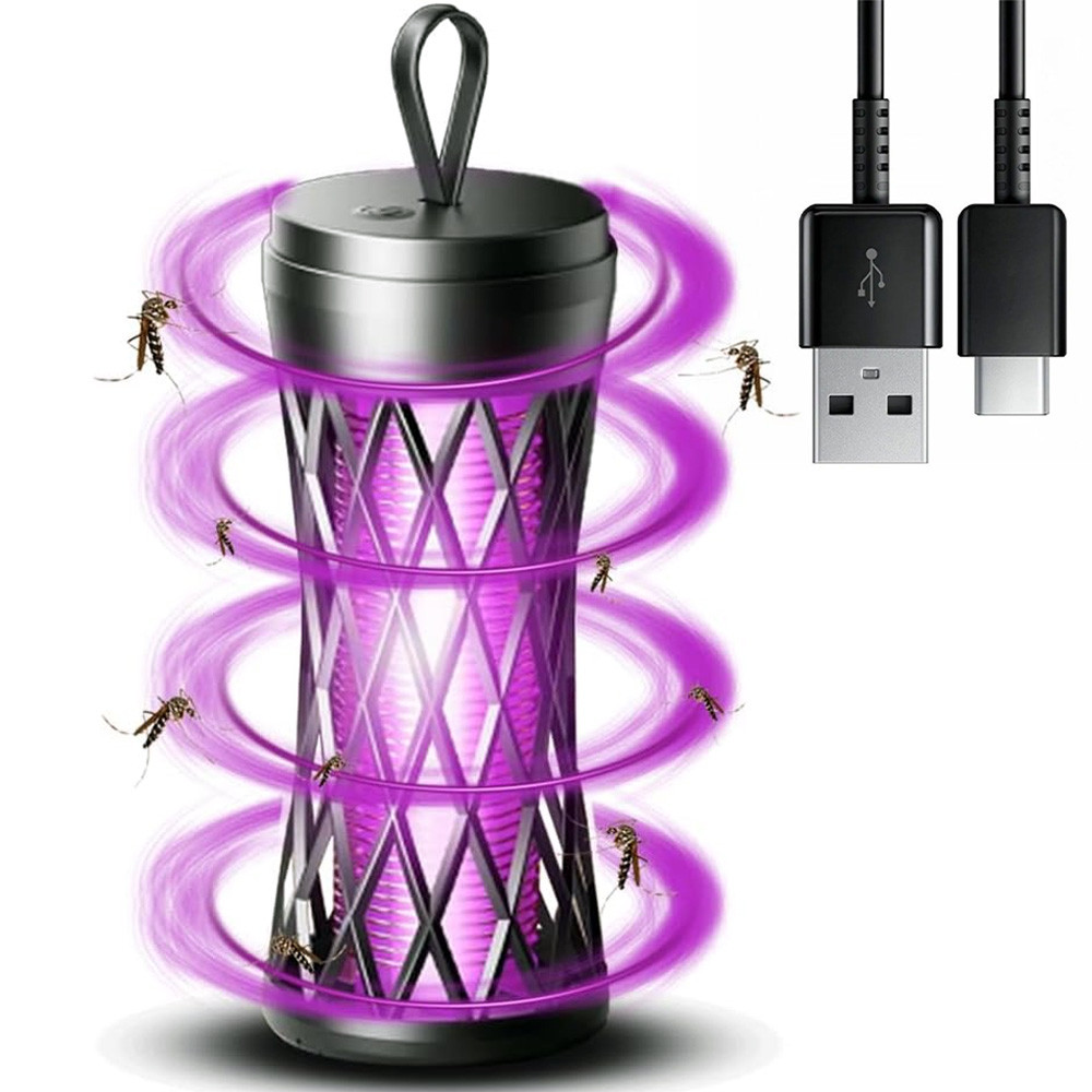 Електричний знищувач комах від USB / Акумуляторна лампа від комарів / Пастка для комарів, фото 1