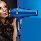 Фен для волосся 2 режими + 3 насадки, 2400Вт, SK-14001 / Потужний фен для сушіння волосся / Фен для завивки волосся, фото 3