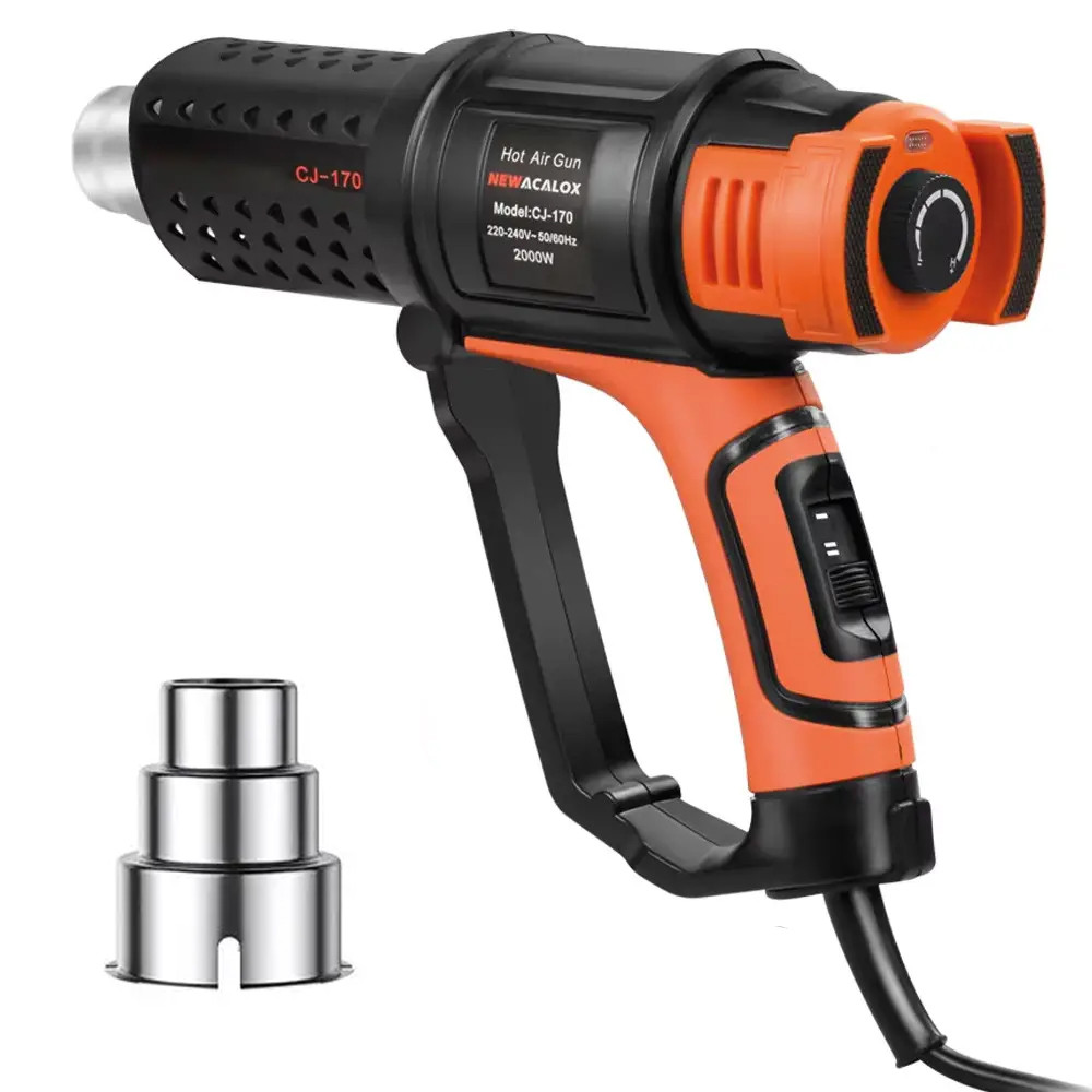 Будівельний фен 2000W + 1 насадка, 50-550°C, CJ-170 / Технічний термофен для будівництва, фото 1