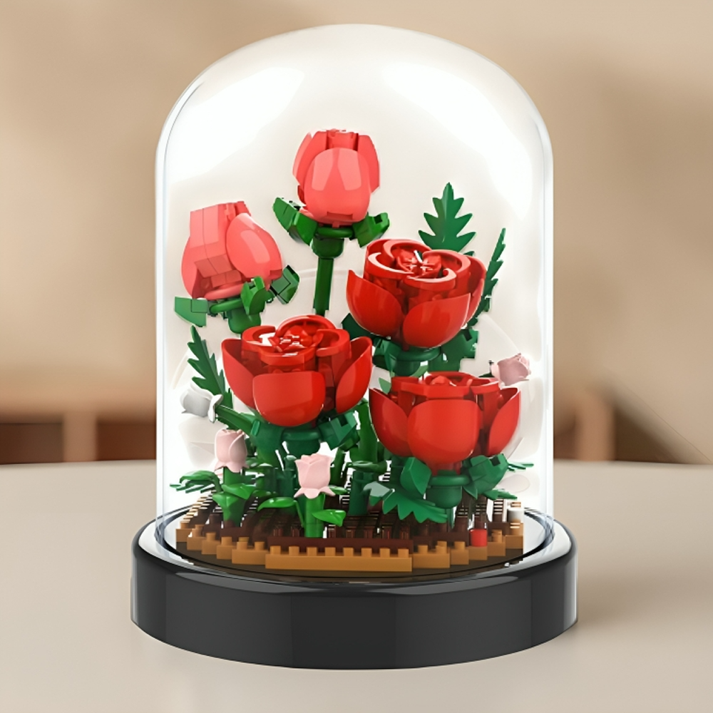 Конструктор Квіти в колбі, 13,6 х10,6см, 573 деталі / Конструктор квіти / Квітка з конструктора, фото 1