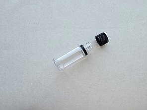 30 мл ПЕТ з кільцем прозорий флакон пляшка з закруткою чорною з кільцем КПВ, ковпачком, гвинтовою кришкою, флакони, фото 1