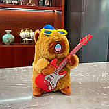 Інтерактивна м'яка іграшка Капібара 25см, від батарейок, Рандом / Капібара, що говорить / Капібара, що танцює, фото 7