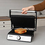Електричний гриль 2в1, 1500Вт, SK-08092 / Притискний електрогриль / Вафельниця електрична, фото 2