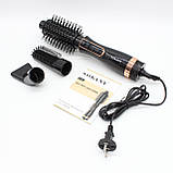 Фен-щітка для волосся 1000Вт + 3 насадки, від мережі, SK-15031 / Стайлер для завивки, фото 9