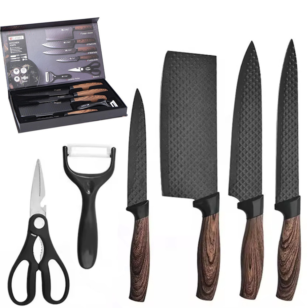 Набір кухонних ножів, 6 предметів / Набір ножів / Ножі для кухні / Набір приладів для кухні, фото 1