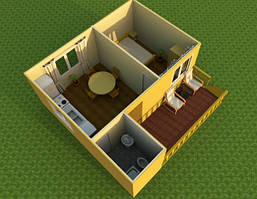 Каркасний будинок 6 м х 6 м із терасою.Економ пропонування