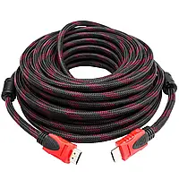 Кабель HDMI-HDMI 30м, з посиленою обмоткою та фільтрами / HDMI шнур / HDMI провод від комп'ютера до телевізора