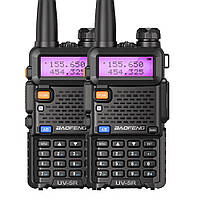 Комплект 2 шт Рація 8W, з гарнітурою та зарядкою Baofeng UV-5R / Портативна рація / Радіостанція для ЗСУ