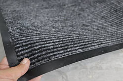 Килим до дверей брудозахисний з гумовим кантом Ребро 180х120 см сірий або коричневий з чорним