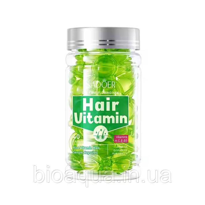 Капсули для волосся Sadoer Hair Oil, Aloe Vera Oil (екстракт алое) 40 капсул, фото 1