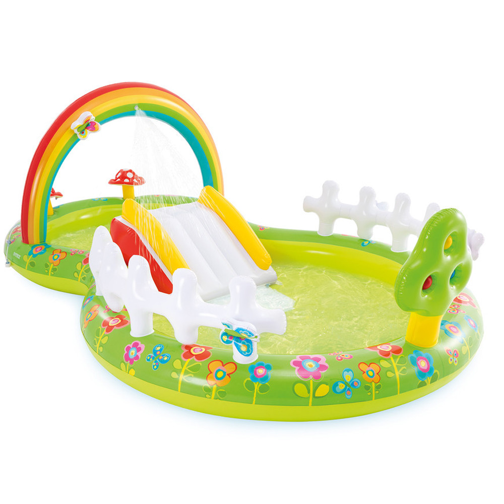 Дитячий надувний басейн 290×180×104см Intex Rainbow Ring Play Center / Дитячий ігровий басейн / Басейн для дітей, фото 1