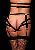 Трусики жіночі з пажами для панчіх і відкритим доступом OhMyG! Tokyo з металевими кільцями, чорні, M-L, фото 3