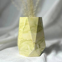 Ваза гіпсова "Грані" мармур оливка 10х5,5 см