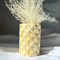 Ваза гіпсова геометрична мармур пісочний 10х7 см