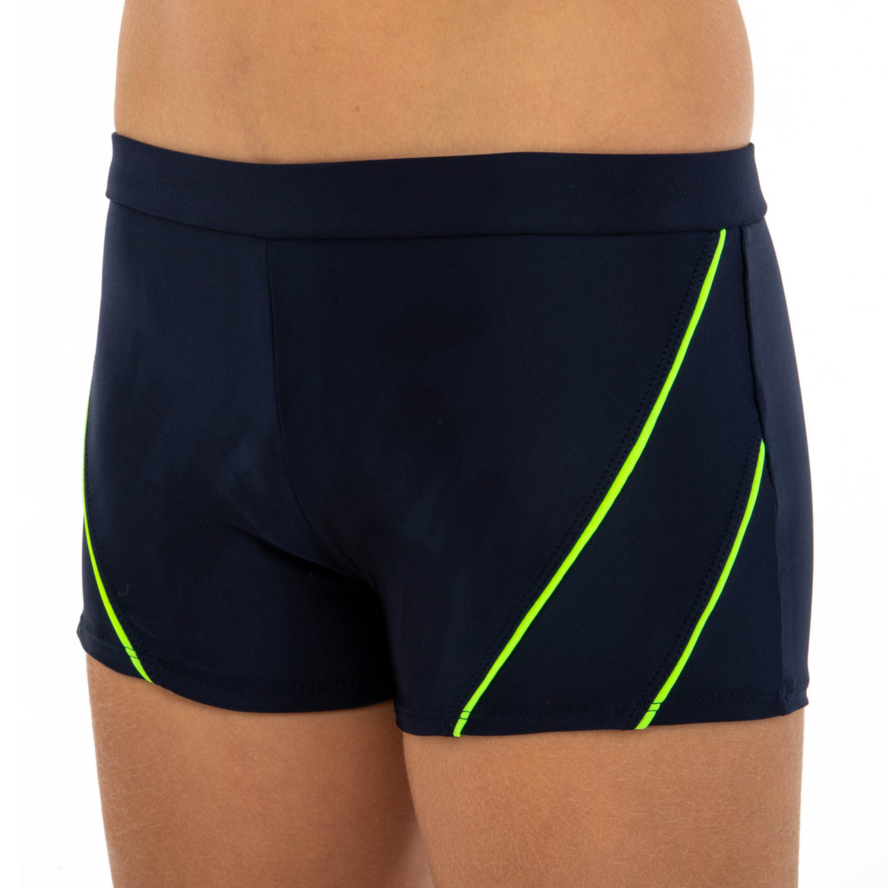 Плавки боксери для хлопчиків для плавання вік 6-10років Темно-синій-салатовий PL-2573-GR    6, фото 1