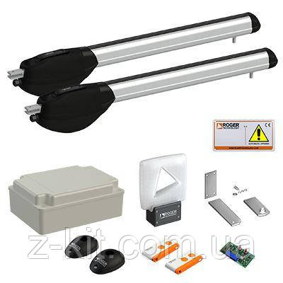 KIT R20/510 Комплект автоматики для двостулкових воріт стулка до 3,5 м вагою до 400 кг. Roger Technology, фото 1