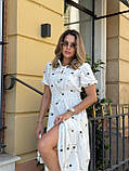 Жіноча літня сукня котонова міді з коротким рукавом, фото 2