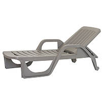 Шезлонг пластиковий BICA Zanzibar, бежево-сірий