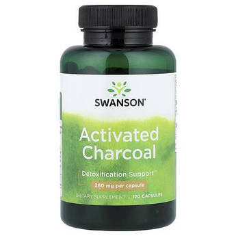 Swanson Activated Charcoal 260 mg 120 капсул