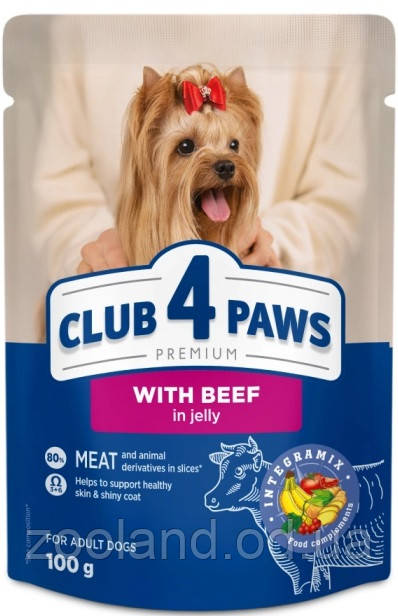 B5511801-24 Клуб 4 Лапи Adult Dog з яловичиною в желе, 24*100