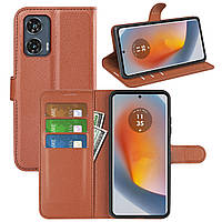 Чохол-книжка Litchie Wallet для Motorola Edge 50 Fusion Brown