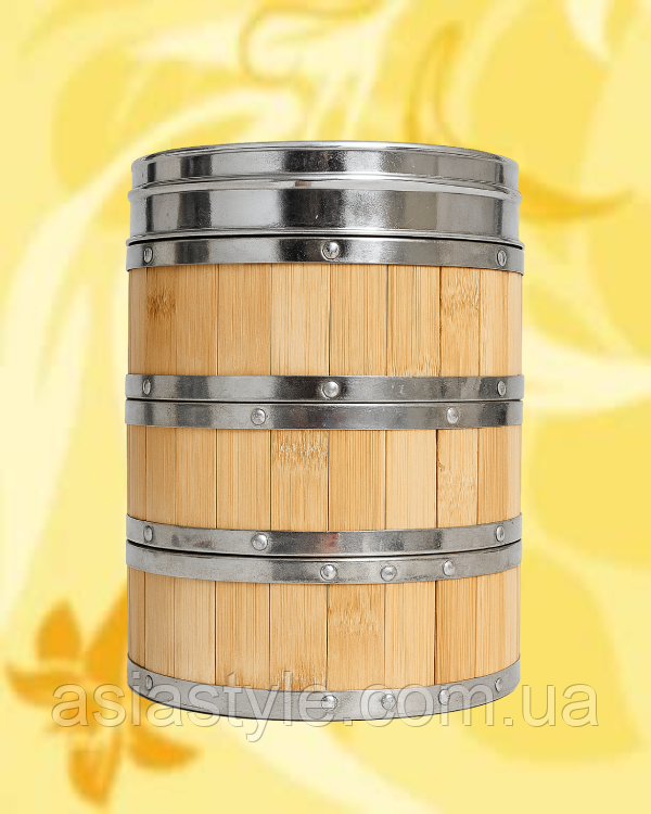 Бамбукова пароварка 18 см з металевими обручами, посилена, Bamboo Steamer 18cm, Китай, Ч, фото 1