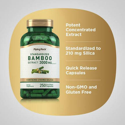 Екстракт бамбука Piping Rock Bamboo Extract 300 мг 250 капс., фото 3