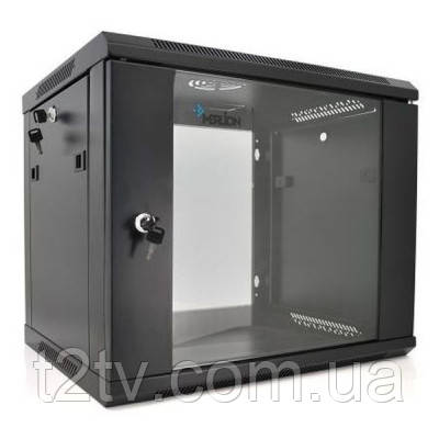 Шафа настінна Merlion 9U 19" 600*450*500 (Ш*Г*В)мм, black (Ml3-6409 / 23527), фото 1