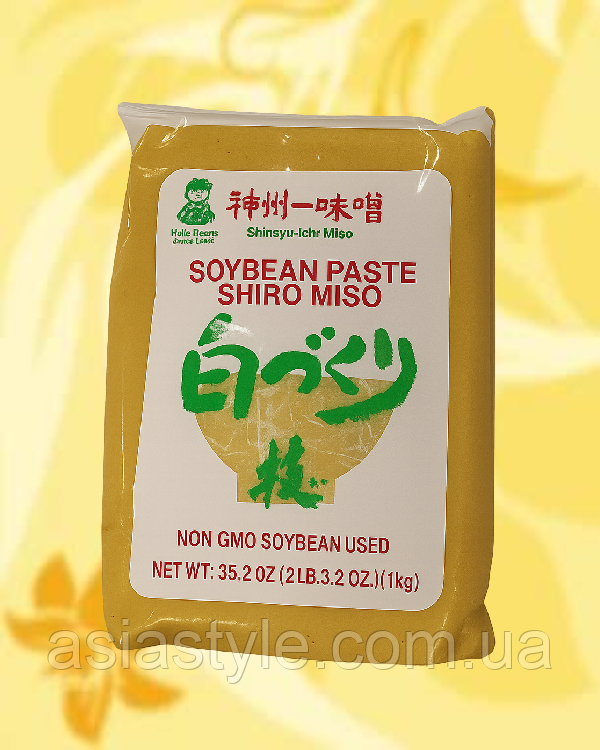 Паста місо біла (Shiro Miso), Паста мисо белая, White miso paste, Shinsyu-ichi, Miko Brand, 1 кг, Японія, Ч, фото 1