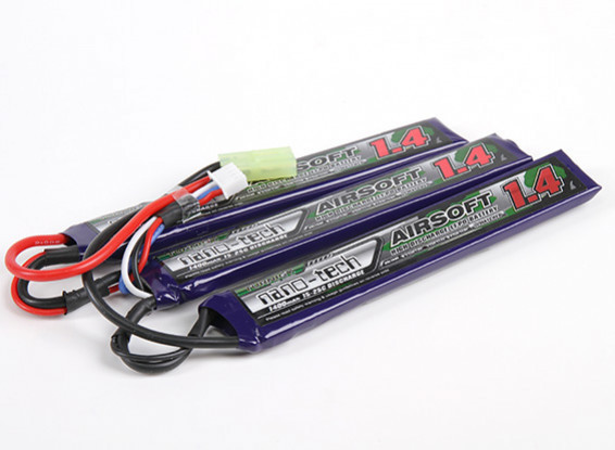 Акумулятор Turnigy Nano-Tech LiPo 11.1V 1400mAh 15~25C nunchuk Mini-Tamiya, фото 1