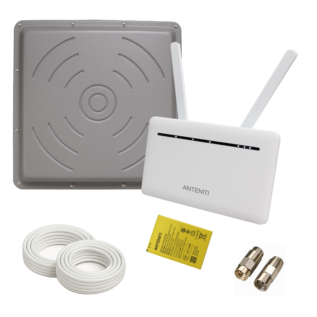 4G комплект роутер ANTENITI B535 з акумулятором + 4G антена Premium Mimo 2х24 дб