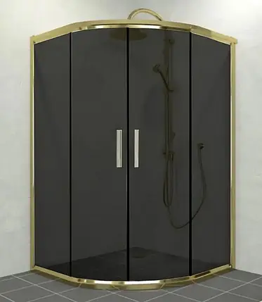 Душова кабіна Aquanil Alonza 90х90х190 см без піддону золото тоноване скло 6 мм розсувні двері, фото 1