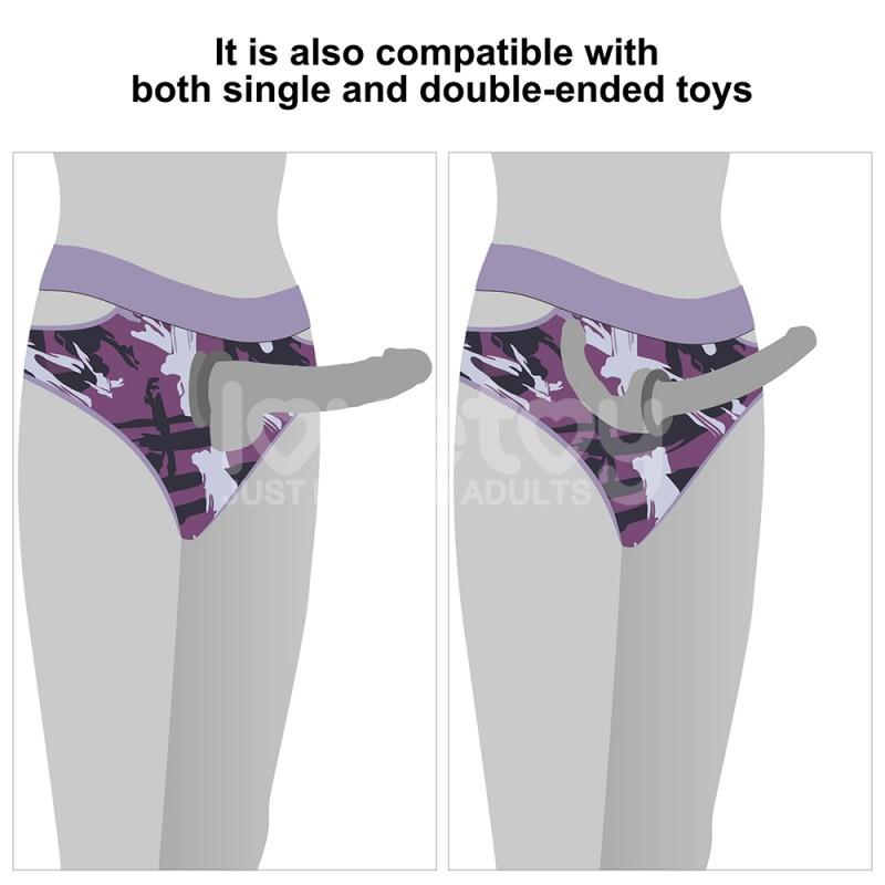 Силіконове O-кільце для страпона у фіолетових трусиках