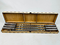 Набор шампуров ручной работы в кейсе из фанеры Шампура на подарок Подарочные наборы шампуров для гриля