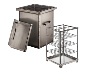 Коптильня вертикальна зі звичайного металу, 1,5 мм, фото 4