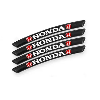 Металеві наклейки на диск авто з логотипом Honda, чорні