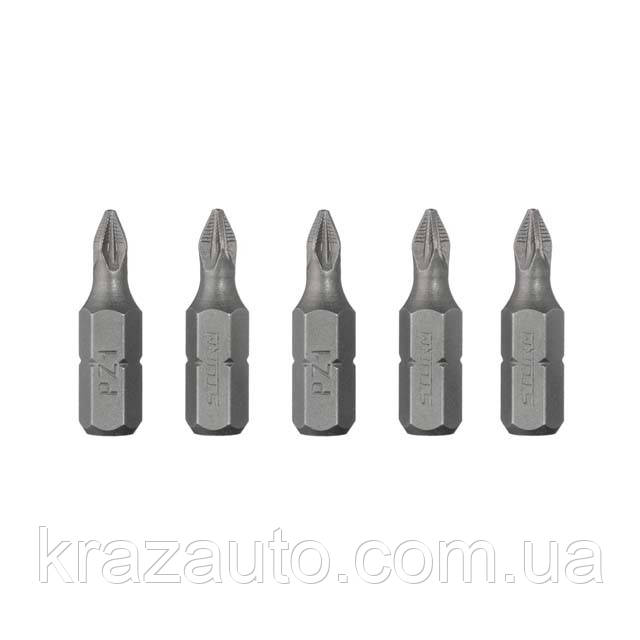 Комплект викруткових насадок PZ1 1/4"*25 мм, ACR, S2, пак. 5 шт., STORM INTERTOOL VT-0208, фото 1