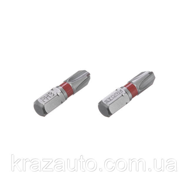 Комплект викруткових насадок PH3 1/4"*25 мм, S2, пак. 2 шт., STORM INTERTOOL VT-0219, фото 1