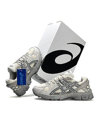 Жіночі кросівки Asics Gel Kahana 8 S Beige Grey Асікс Гель Кахана 8 бежеві з сірим шкіра текстиль демісезонні, фото 1