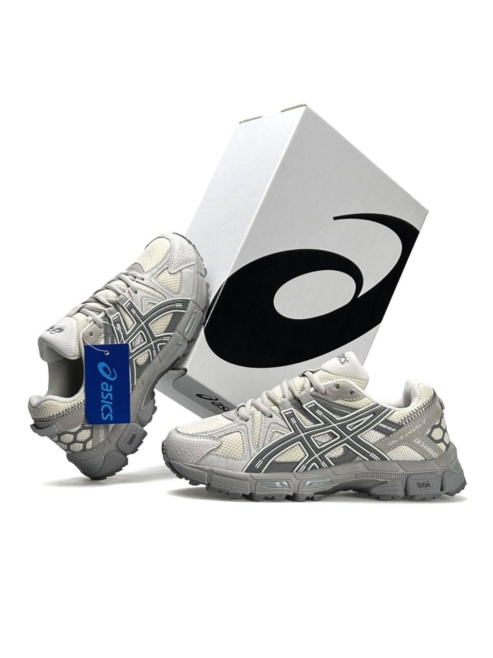 Жіночі кросівки Asics Gel Kahana 8 S Beige Grey Асікс Гель Кахана 8 бежеві з сірим шкіра текстиль демісезонні