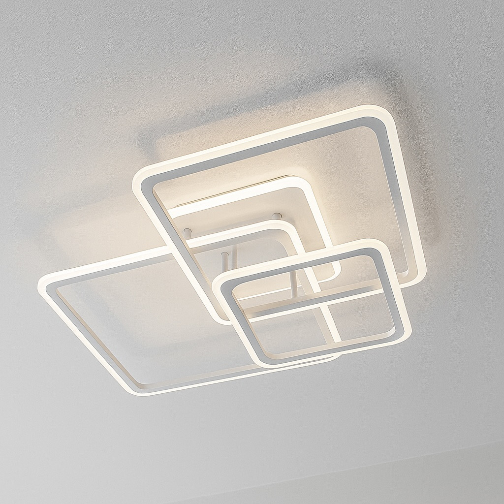 Люстра світлодіодна Led до 20 м² з пультом управління біла (SONNE 90W 4S WHITE), фото 1