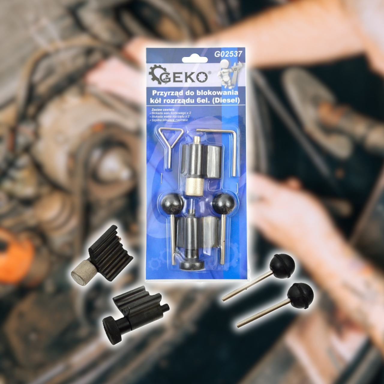 Інструмент для встановлення фаз ГРМ GEKO G02537 6 ел., VAG 1.2-2.0 TDI